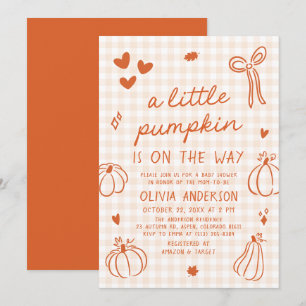 Fall Niedliche Hand gezogen ein wenig Pumpkin Baby Einladung