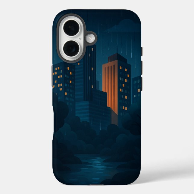 Fall Night City Skyline Case-Mate iPhone iPhone 16 Hülle (Rückseite)