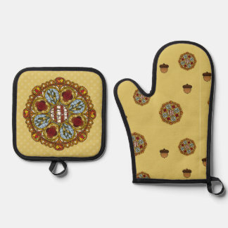 Fall Nouveau Ofenhandschuh & Topflappen-Set