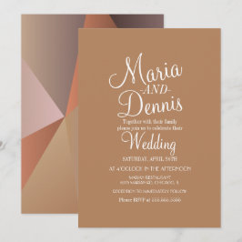 Fall Nuetral Moderne geometrische Braun Hochzeit Einladung