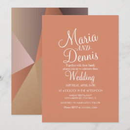 Fall Nuetral Moderne geometrische Hochzeit Einladung