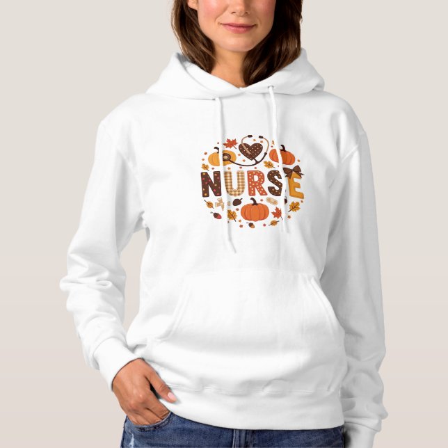 Fall Nurse - Wasserfarbe Niedlich und farbig Hoodie (Vorderseite)