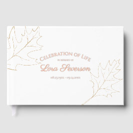 Fall Oak Blätter Feier zum Gedenken an das Leben Gästebuch