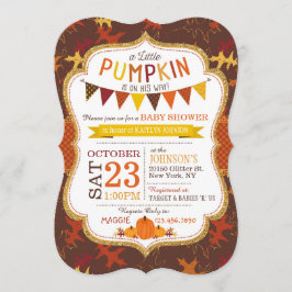 Fall Oak Blätter und Pumpkins Kinderdusche laden e Einladung