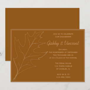 Fall Oak Leaf Engagement Party Einladung
