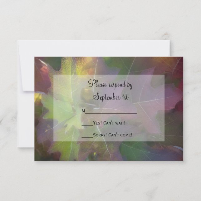 Fall Oak Leaf Hydrangea Wedding RSVP Response Card Karte (Vorderseite)