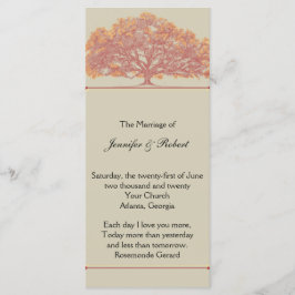 Fall Oak Tree Wedding Program Programm