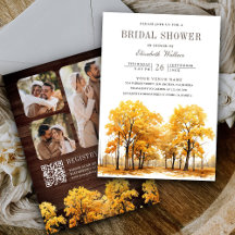 Fall Oak Trees Foto QR Code Brautparty