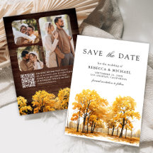 Fall Oak Trees Foto QR Code Hochzeit