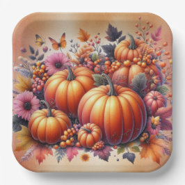 Fall- oder Erntedank-Thema Entsorgung Pappteller