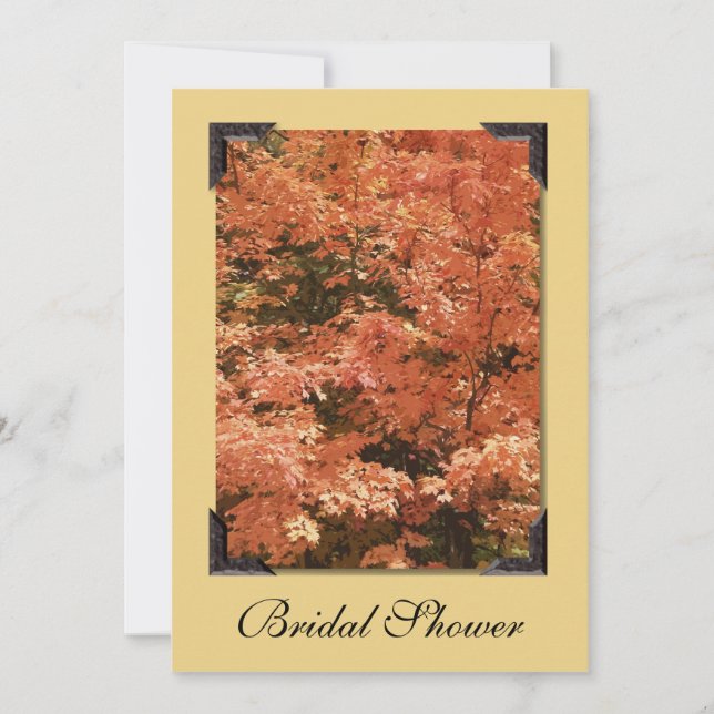 Fall Orange Blätter Brautparty Einladung (Vorderseite)