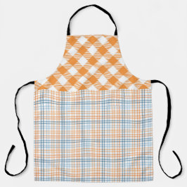 FALL ORANGE BLUE WHITE AUTUMN PLAID PATTERNS SCHÜRZE