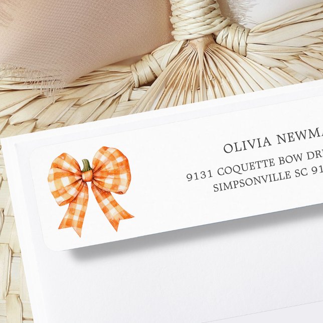 Fall Orange Coquette Bow Rücksendeadresse (Von Creator hochgeladen)