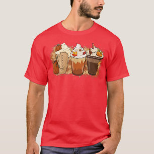 Fall orange Lattes Pumpkin Spice Autumn Thankful T T-Shirt