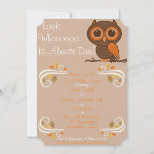 Fall Owl Baby Dusche Einladung