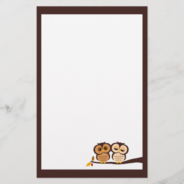 Fall Owls Briefpapier (Vorderseite)