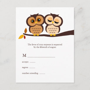 Fall Owls Hochzeitskarten RSVP Karte