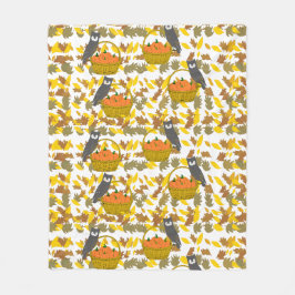 Fall Owls & Pumpkin Harvest Fleece Blanket