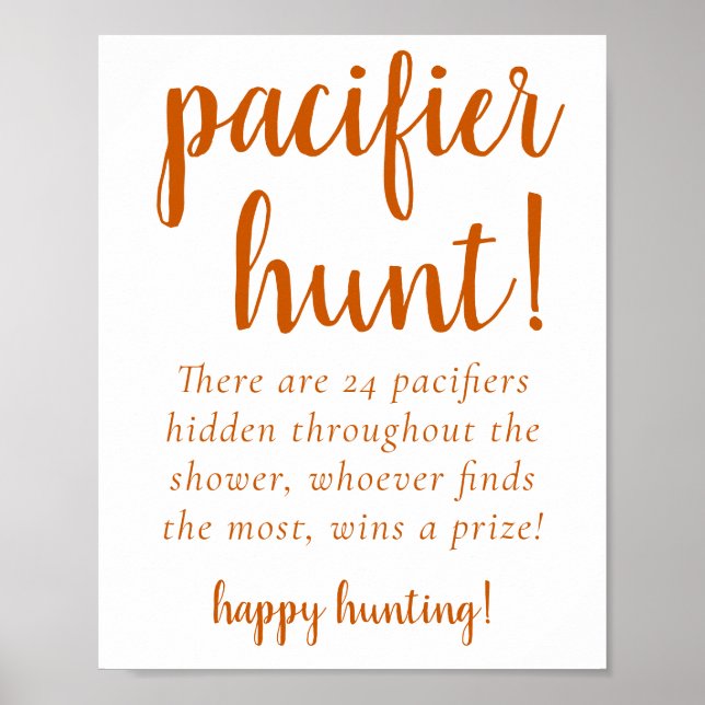 Fall Pacifier Hunt Wird Burnt Orange Game Poster (Vorne)