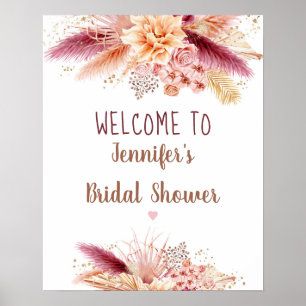 Fall Pampas Grass Boho Brautparty Willkommen Poster