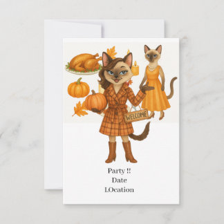 Fall Party Invitation Card – Cozy Autumn Gathering Einladung