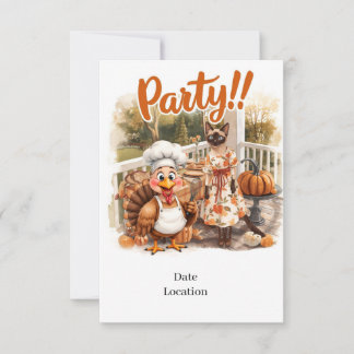 Fall Party Invitation Card – Cozy Autumn Gathering Einladung