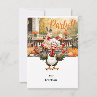 Fall Party Invitation Card – Cozy Autumn Gathering Einladung