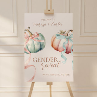 Fall Pastel Citrouilles et Bows Affiche de bienven