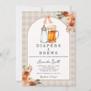 Fall Pastel Diapers and Brews Baby Showroom Invita Einladung