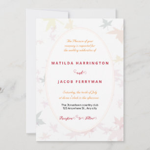 Fall Pastel Feuille Boho Frame Faire-part de maria