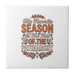 Fall Patriarchat Vintage Feministin Herbst-Shirt D Fliese