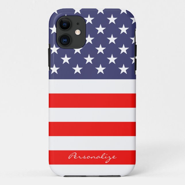 Fall Patriotic American Flag Iphone 11 Personalize Case-Mate iPhone Hülle (Rückseite)