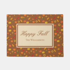 Fall Pattern Familienname Brown Fußmatte