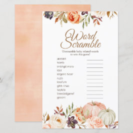 Fall Peach Pumpkin Rustic Word Scramble
