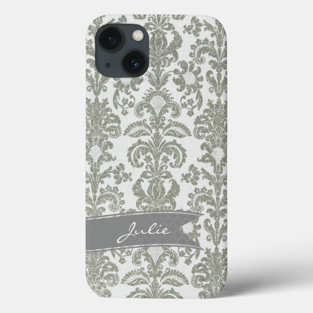 Fall personalisiert Gray Damask iPhone 6 Case-Mate iPhone Hülle (Rückseite)