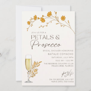 Fall Petals Prosecco Brautparty Party Einladung