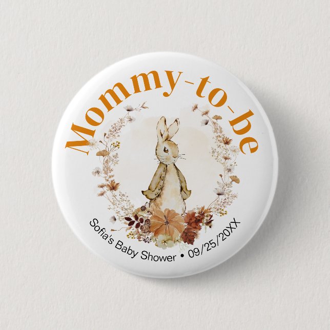 Fall Peter Rabbit Neutral Baby Mommy zu sein Butto Button (Vorderseite)