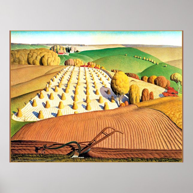 Fall Pflügen, schöne amerikanische Malerei Poster (Vorne)