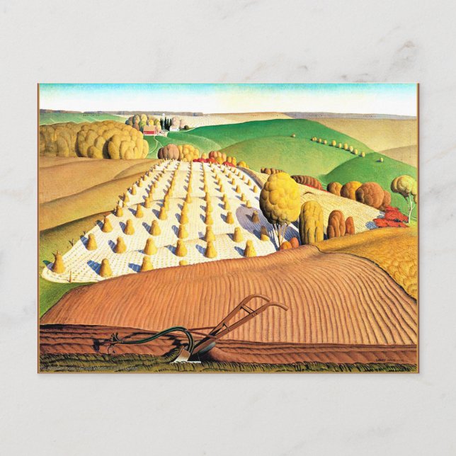 Fall Pflügen, schöne amerikanische Malerei Postkarte (Vorderseite)