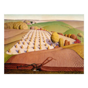 Fall Pflügen von Grant Wood Fotodruck