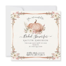 Fall Pink Floral Pumpkin Brautparty QR-Code