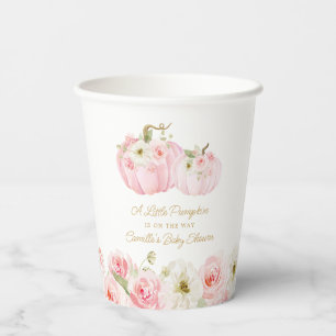 Fall Pink Pumpkin Baby Dusche Party Pappbecher