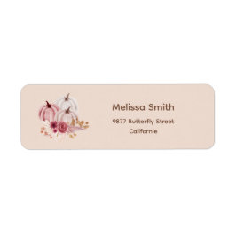 Fall Pink Pumpkin Return Address 