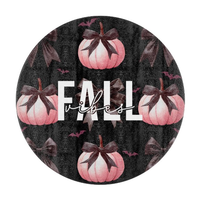 Fall Pink Pumpkins Muster Schneidebrett (Vorderseite)