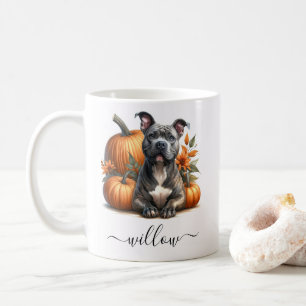 Fall Pitbull Hund Tasse mit Personalisiertem Namen