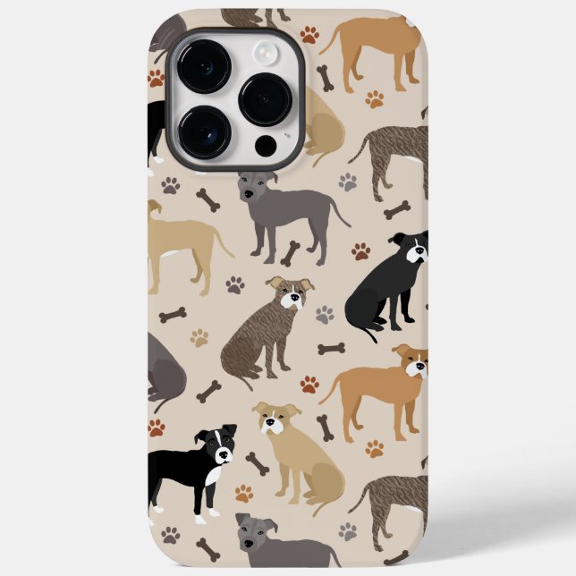 Fall Pitbull Paws and Bones Case-Mate iPhone 14 Pro Max Hülle (Rückseite)