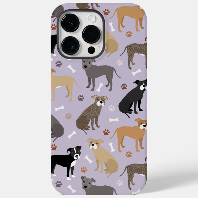 Fall Pitbull Paws and Bones Case-Mate iPhone 14 Pro Max Hülle (Rückseite)