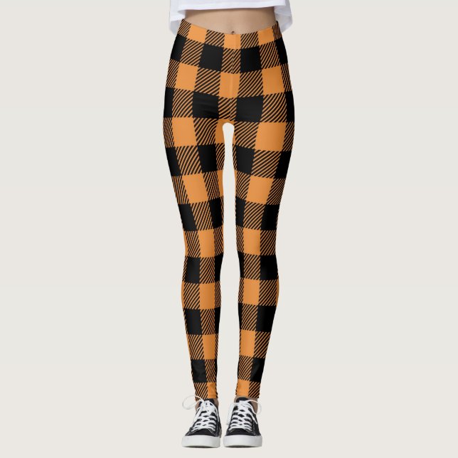 Fall Plaid Pattern Leggings (Devant)