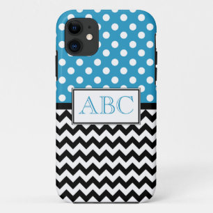 Fall Polka Dot Blue & Zickzack iPhone 5 title_seo2