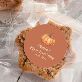 Fall Pumkin Birthday Gevor Runder Aufkleber